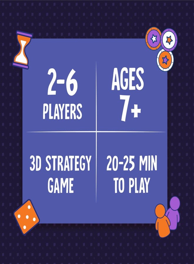 Funskool Cube Conquer, Strategic & Mind Challenging Cube Game for Kids and Adults, Learning & Development Toy for 2-6 Players, Ages 7+, Easy to Learn, Multicolour, Game Nights, Gift Set for Kids - Image 4